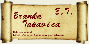 Branka Tapavica vizit kartica
